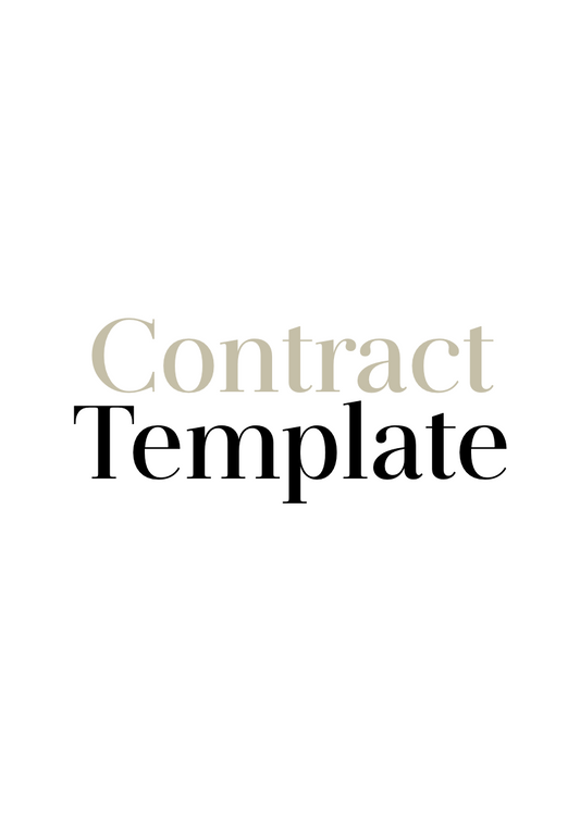 Contract Template for Wedding Filmmakers